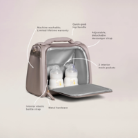 Sac isotherme pour biberon avec ouverture pliable, poches en filet, poignée supérieure, bandoulière, logo personnalisé OEM ODM