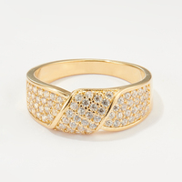 Bague d'éternité Mylove personnalisée en laiton plaqué or 18 carats avec micro-pavé de zircon blanc CZ pour femme, alliance de luxe