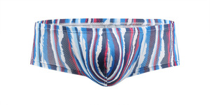 Caleçons boxeurs pour hommes à taille basse, imprimés numériquement, tricotés, U-convexes, respirants, anti-humidité, en Spandex/Polyester, lavage à la main - Product Image 4