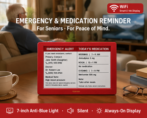 Intelevia - Pantalla Inteligente de Tinta Electrónica de 7 Pulgadas con WiFi, Alerta de Emergencia y Recordatorio de Medicamentos para Personas Mayores, Cuidado de Ancianos, Calendario Digital - Product Image 2