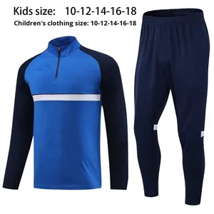 Legging en maille à <span class=keywords><strong>demi</strong></span>-zip, sans étiquette, design de logo simple, ensembles d'entraînement de football d'hiver, veste à manches longues, maillot de football pour enfants - Product Image 5
