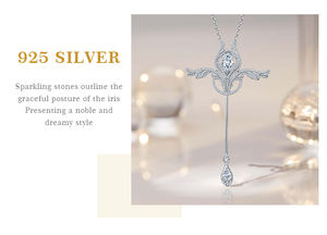 ALICE S925 실버 디자이너 앨리스 플라워 브로치 펜던트 지르콘 목걸이 여성 패션 고급 주얼리 - Product Image 6