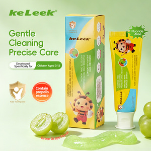 Dentifrice <span class=keywords><strong>Enfant</strong></span> Keleek à la <span class=keywords><strong>Propolis</strong></span> Sans Fluorure, Menthe Raisin Vert, Nettoyage Profond, Portable 50g, Anti-Plaque, Protection Quotidienne des Dents - Product Image 2