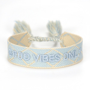 Personalizzabile braccialetto di perline bohémien tessuto a mano lettera e motivo geometrico di buona fortuna per l'<span class=keywords><strong>amicizia</strong></span> - Product Image 6