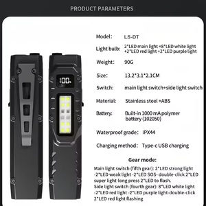 Linterna Táctica EDC Inteligente de Alto Brillo, Ultrafina, Súper Brillante, Recargable, para Caza al Aire Libre - Product Image 3