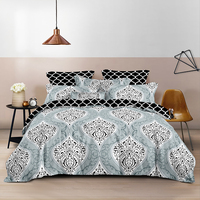 Housse de couette et de couvre-lit imprimée anti-boulochage haute densité, résistante aux plis, pour lit Queen et King Size, idéale pour les chambres d'hôtel