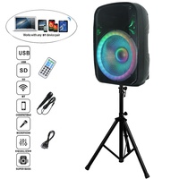 Sistema de altavoces PA de Audio profesional de 15 "y 800W, caja de sonido BT, juegos de Karaoke TWS, altavoz de alta potencia + iluminación, Bocina Parlante
