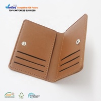 Produsen Dompet Kulit PU Berkualitas Tinggi dengan Tombol Jepret, Logo Debossed Kustom untuk Pria Wanita