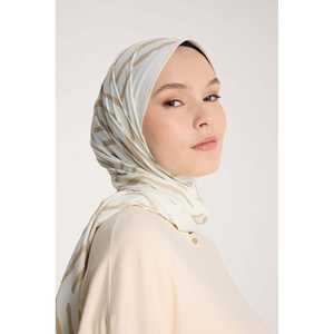 ผ้าพันคอไหมแท้ 100% ดีไซน์พิเศษ รุ่น Pure Tone ทรงวี ยาว สไตล์วินเทจ สำหรับฤดูใบไม้ผลิ ฤดูใบไม้ร่วง ฤดูหนาว สีงาช้าง - Product Image 5