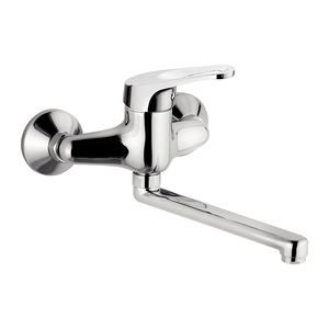 Rubinetto da Cucina a Parete Mariani Epic 3 in Ottone, Design Moderno Contemporaneo, Stile Tradizionale, Finitura Spazzolata Placcata, Maniglia a Leva - Product Image 1