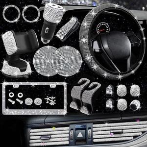 Universal Automotive New Bling Diamond Leather Cool Juegos de cubiertas para <span class=keywords><strong>volante</strong></span> para mujeres Cubierta para <span class=keywords><strong>volante</strong></span> - Product Image 3