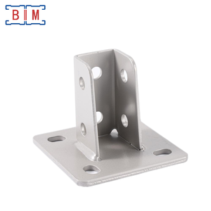 Heavy Duty Powder Coated 5mm Thick Custom-Shaped Steel Base Support <strong>Bracket</strong> For Single Channel - Product Image 1