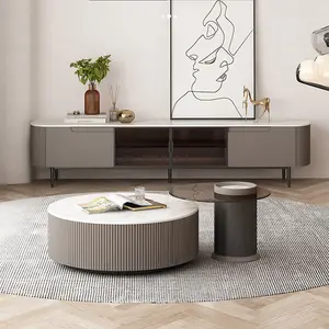 Meubles de salon BALET de roche table basse ronde en acier непригодный дизайн de luxe leger pour grandes et petites familles