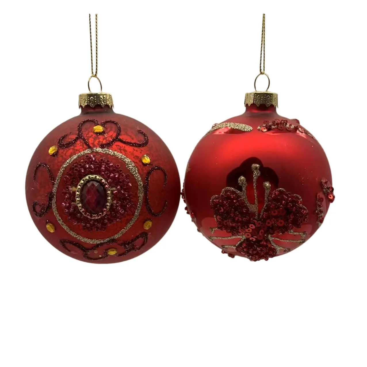 Christmas tree decoration pendant ornament red glass ball