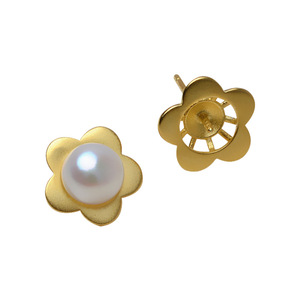 Aretes Cuadrados de Plata S925 Hechos a Mano, Accesorio para DIY, Soporte Hueco para Perlas Semiterminadas de 10mm, 2828 - Product Image 5