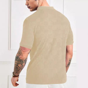 2025 été hommes à manches courtes t-shirt décontracté mode revers Polo hommes à manches courtes haut à carreaux - Product Image 2