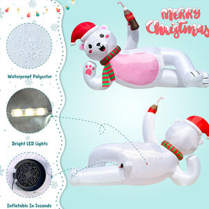 Modern açık noel şişme yalan Polar oyuncak ayı fabrika toptan noel dekorasyon şişme oyuncak yılbaşı hediyeleri - Product Image 5