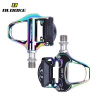 Pédale de vélo en alliage d'aluminium ultralégère, arc-en-ciel, multicolore, électro-plaquée, roulement scellé, autobloquante