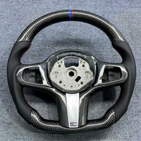 Volant en fibre de carbone YTcarbon pour BMW G60 Série 5, volant sport en carbone forgé avec LED