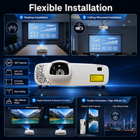 Proyector Láser Profesional de Tiro Corto con Mejora 4K, Relación de Aspecto 0.44:1, 5200 Lúmenes, Portátil, con Altavoces Integrados, para Educación, Conferencias, AV