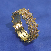 Ganku Hip Hop Micro Set Bague en Diamant pour Homme 8mm Zircons & Cuivre Custom Wholesale Trendy Personality Accessory