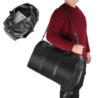 Sac de week-end grande capacité, sac de voyage de luxe personnalisé, sac de voyage en cuir noir imperméable pour homme, sac de voyage pour la nuit