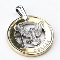 Colgante de Moneda de Dólar Irregular de Aleación de Zinc con Diseño de Águila, Moderno y Tradicional, para Coleccionistas de Arte, Pin de Élite TWEP-0011