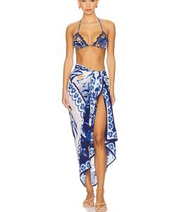 Retour de Bali Femmes imprimé fleur Sarong maillot de bain <span class=keywords><strong>plage</strong></span> couvrir jupe portefeuille <span class=keywords><strong>paréo</strong></span> - Product Image 1