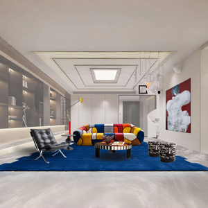 Luxe 2-zits villa-stijl bankstel, op maat gemaakt, voor de woonkamer, uittrekbaar, kleurrijke Dubai-stof, voor hotels - Product Image 3