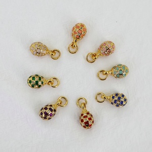 SHINNYGIFTS Colgantes con forma de huevo esmaltado para collar y pendiente Regalos de Pascua Favor DE BODA Ventas al por mayor - Product Image 3