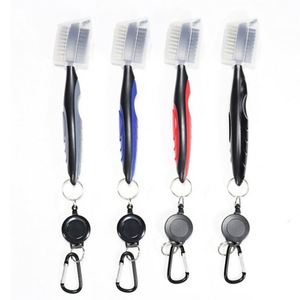 Brosse et nettoyeur de club de golf rétractables de 2 pieds avec mousqueton en aluminium, outils de nettoyage qui se fixent facilement au sac de golf, cadeau - Product Image 2