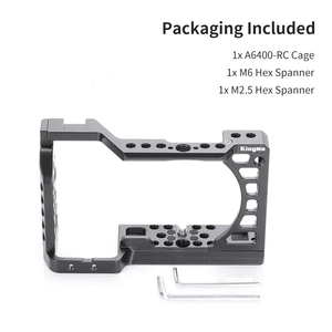 KingMa — Cage de caméra DSLR avec plusieurs trous, en alliage d'aluminium, accessoires pour caméra vidéo Vlog pour <span class=keywords><strong>Sony</strong></span> <span class=keywords><strong>A6100</strong></span>, A6300, A6400 et A6500 - Product Image 5