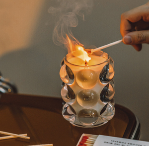 2025 nouveau Design luxe <span class=keywords><strong>Woodwick</strong></span>/coton mèche bulle verre bougies marque privée vanille cire de soja bougie pour cadeau - Product Image 4
