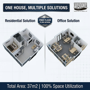 Maison conteneur préfabriquée extensible <span class=keywords><strong>de</strong></span> 20 pieds, 2 unités par 40HQ, villa préfabriquée à double aile pour retraite au bord du <span class=keywords><strong>lac</strong></span> - Product Image 3