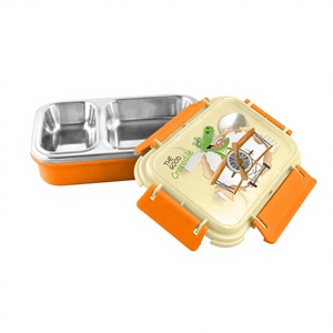 Printed Friendly Stainless Steel Tiffin <b>Lunch</b> <b>Box</b> Polished Metal Camping Food Carrier with Lock Unique <b>Lunch</b> <b>Box</b> - Product Image 1
