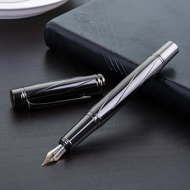 Luxury Silver plating Fountain ink pen nib High Quality 0.5MM Stationery Pen Promotional Metal Fountain Calligraphy Pen 03872