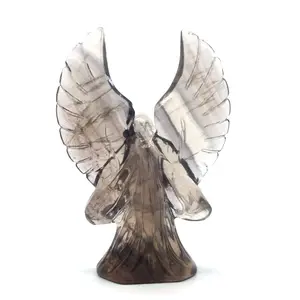 天然萤石水晶雕刻天使翼雕像工艺水晶天使翅膀