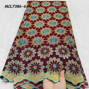 Nouvelle Collection 2026 : Dentelle Voile Africaine en Coton Brodé de Cristaux, Motif Exclusif <span class=keywords><strong>Suisse</strong></span> avec Grandes Pierres pour Robes Féminines - Product Image 6