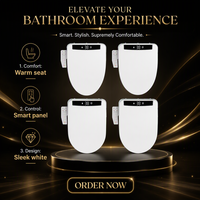 Toilette intelligente avec accoudoirs, chauffage instantané, ouverture automatique du couvercle, bouclier de confidentialité à bulles, veilleuse - Conception pour salle de bain, soins aux personnes âgées