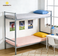 Lit superposé moderne et économique en métal pour dortoir scolaire, avec sommier grillagé, idéal pour appartements et hôtels