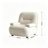 Fauteuil inclinable Tenghang Traditional Beetle en cuir huilé Sherpa, fauteuil de designer pour salon et bureau à domicile