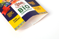 Sachets d'emballage personnalisés imprimés en héliogravure, scellés au dos, laminés, avec encoche de déchirement, pour café, biscuits et pop-corn