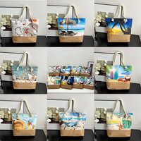 Sac de plage OEM neuf, style coréen, sac à bandoulière de bord de mer, sac fourre-tout tendance en polyester grande taille pour femme avec fermeture éclair