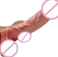 Dildo de Silicona Líquida Suave Premium, Operación Manual, Fuerte Ventosa, Manos Libres, Impermeable, Súper Suave, Realista, Íntimo