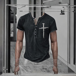 Nueva Llegada: Camiseta Holgada para Hombre, Talla Grande, para Uso Diario y al Aire Libre, Casual, de Manga Corta, 220g, Tejida, 100% Algodón, con Logotipo Frontal - Product Image 3