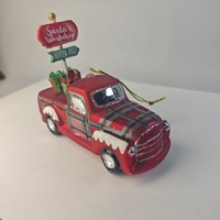Ornements de Noël en verre soufflé faits à la main, style rétro, en forme de voiture, à suspendre, parfaits pour la décoration de l'arbre de Noël - Vente chaude