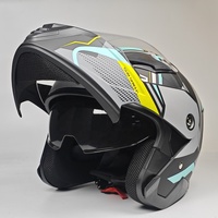 Nouveau casque de moto modulaire ABS avec double visière et fermeture à dégagement rapide