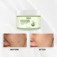 Crème hydratante pour le visage à l'extrait d'algues marines naturelles 3% avec lécithine, crème pour le visage pour peaux grasses, hydratation intensive