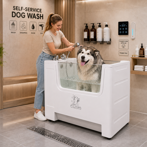 Baignoire Spa Électrique de Luxe pour Chiens, Réglable en Hauteur, avec Massage par Air, Double Fonction, en Acrylique, Porte Facile d'Accès, Anti-Obstruction des Canalisations, pour Toilettage des Poils - Product Image 1