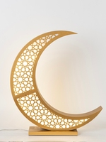 Lampe LED en fer en forme de lune, décoration pour les fêtes du Moyen-Orient, lampe de sol pour l'affichage du Ramadan